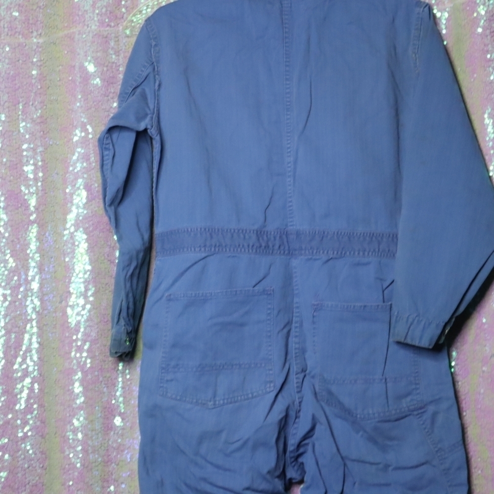VINTAGE BLUE COTTON COVERALLS 40 Euclid Mfg Co Denim Uniform Work Classic Grunge - Picture 9 of 14